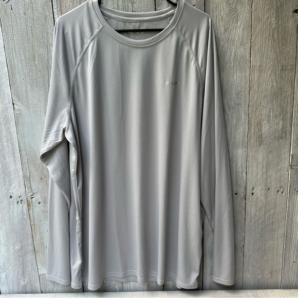 Baleaf Mens Long Sleeve Athletic Shirt Size 3XL Silver Crew Neck Pullover - Picture 1 of 8